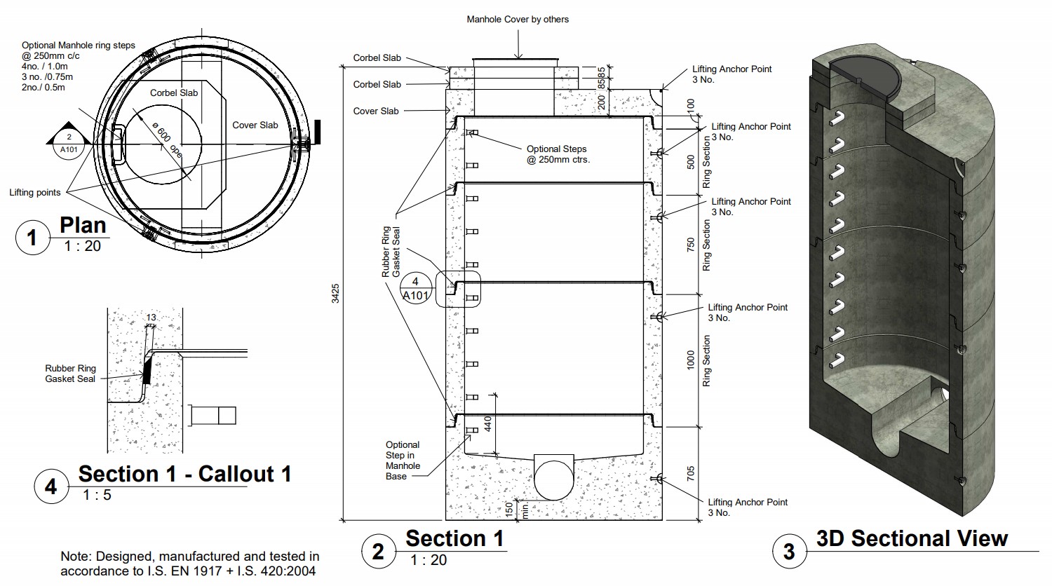 Typical Manhole Details Precast Concrete Concrete - vrogue.co